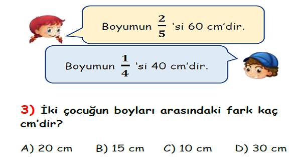 4. Sınıf Matematik Kesirler Yaprak Test-6