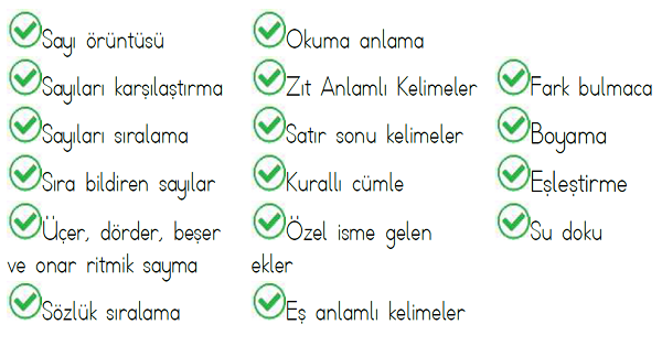 2. Sınıf 3.Hafta Tüm Çalışma Yaprakları