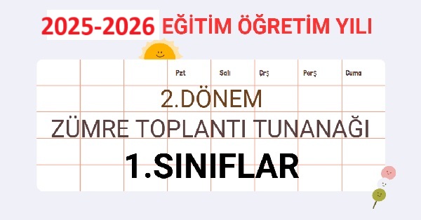 2025-2026 Eğitim Öğretim Yılı 1. Sınıflar 2.Dönem Zümre Öğretmenler Kurulu Toplantı Tutanağı