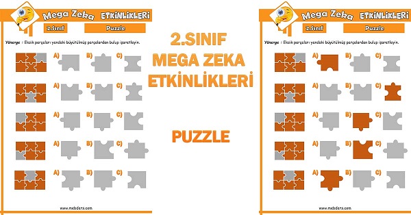 2. Sınıf Mega Zeka Etkinliği - Puzzle