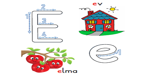 1. Sınıf İlk Okuma Yazma E - e Sesi Yazma Hazırlık Etkinliği