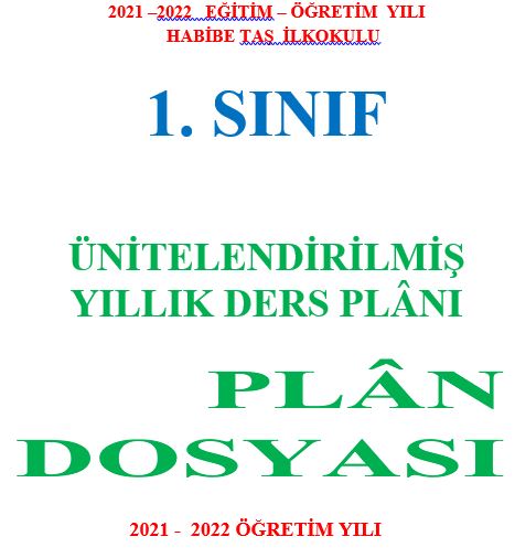 1. Sınıf Yıllık Plan Dosyası