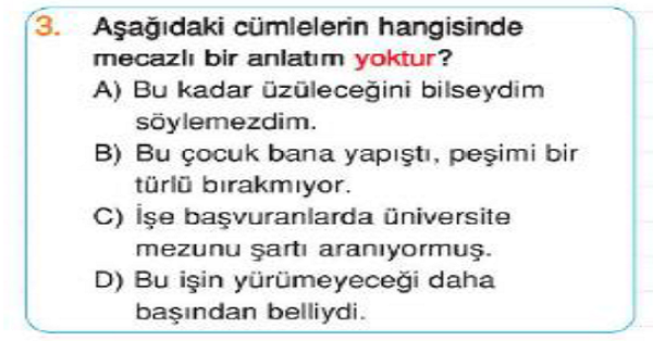 4. Sınıf Türkçe Gerçek-Mecaz-Terim Anlamlı Kelimeler-Test-3