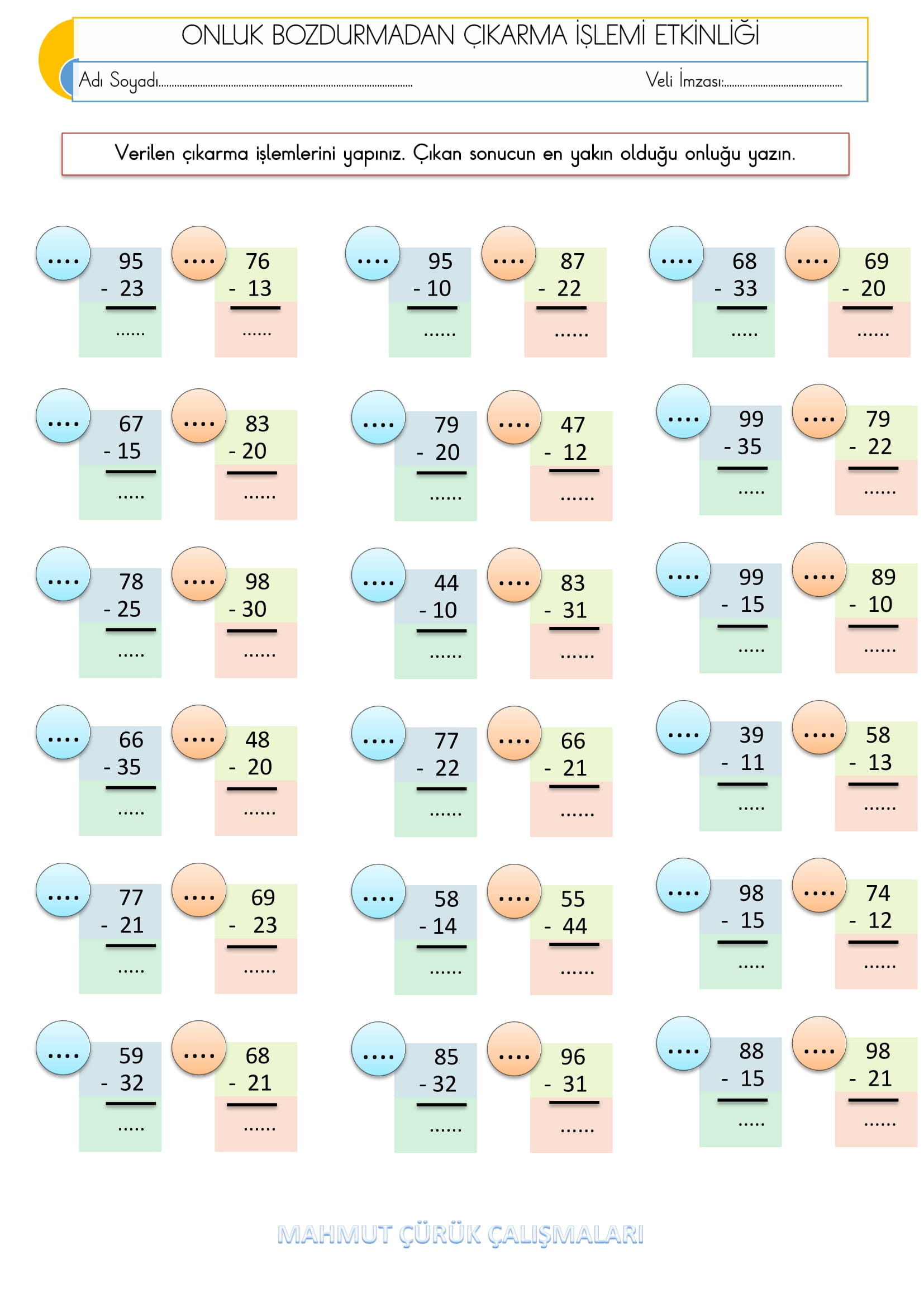 2. Sınıf - Matematik - Onluk Bozdurmadan Çıkarma İşlemleri - 2