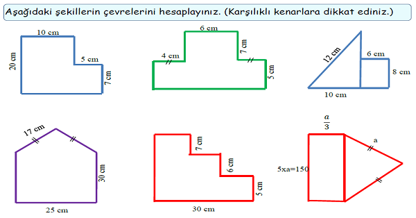 4. Sınıf Matematik Çevre Ölçme (Kare ve Dikdörtgenin Çevre Uzunluklarını Bulma)-4