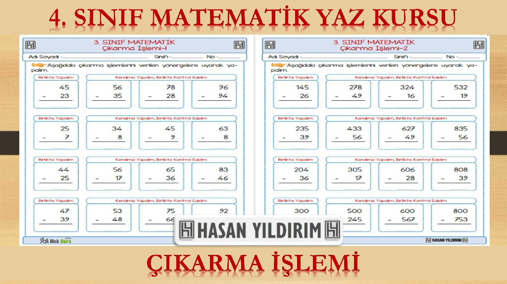 4. Sınıf Matematik Yaz Kursu - Çıkarma İşlemi (3. Sınıf Tekrarı)