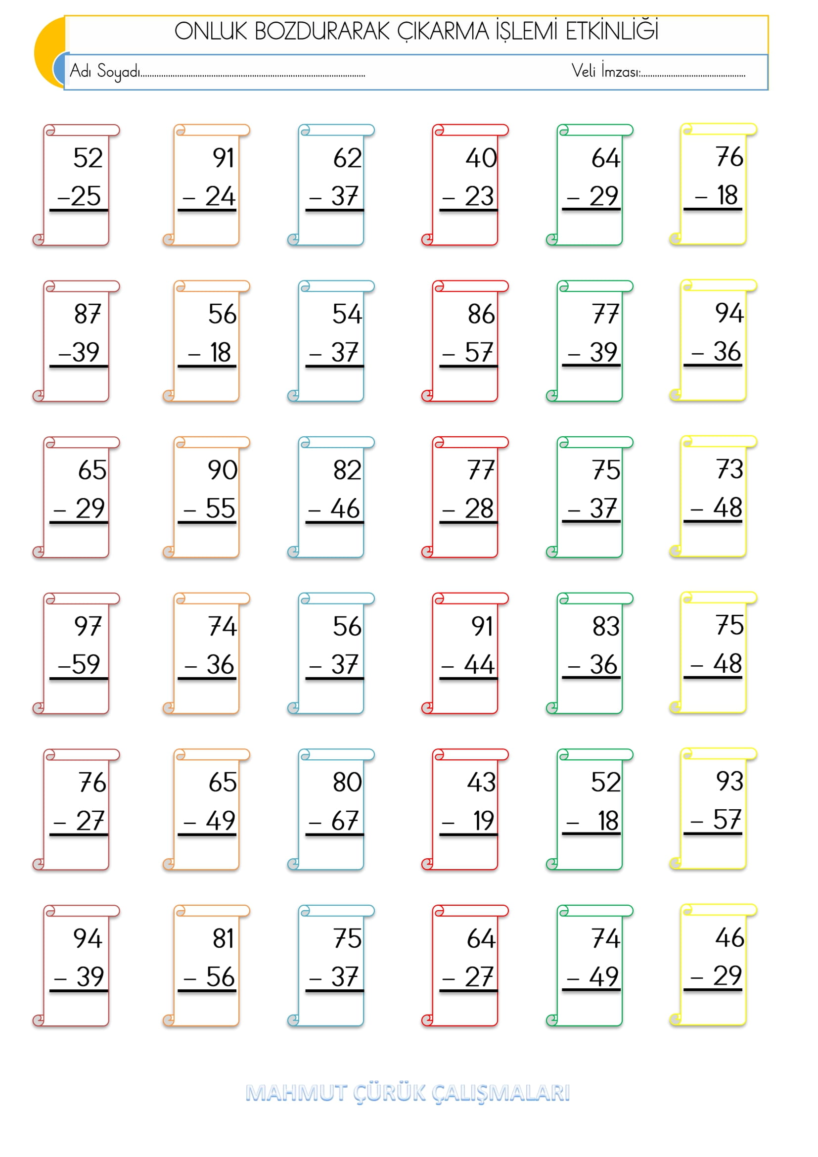 2. Sınıf - Matematik - Onluk Bozdurarak Çıkarma İşlemleri - 1