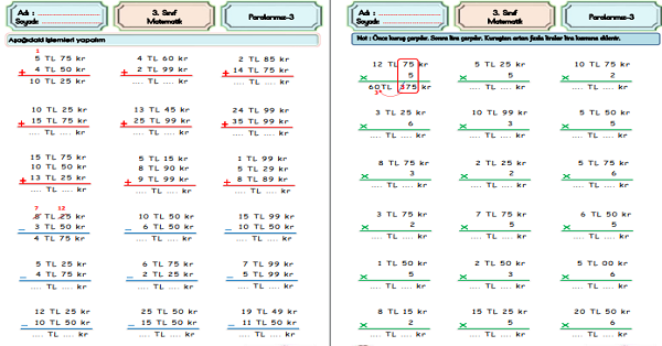 3. Sınıf Matematik Paralarımız-3