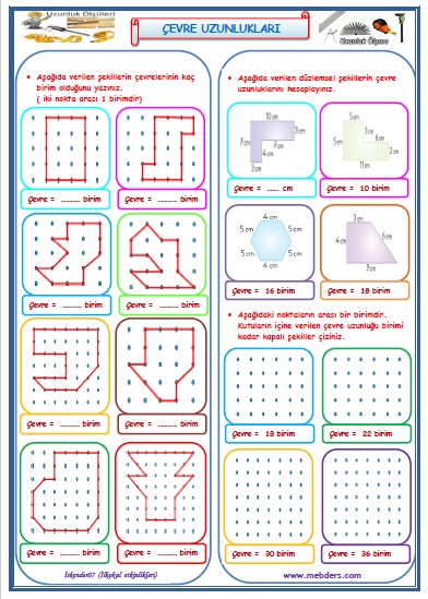 3. Sınıf Matematik Çevre Uzunlukları
