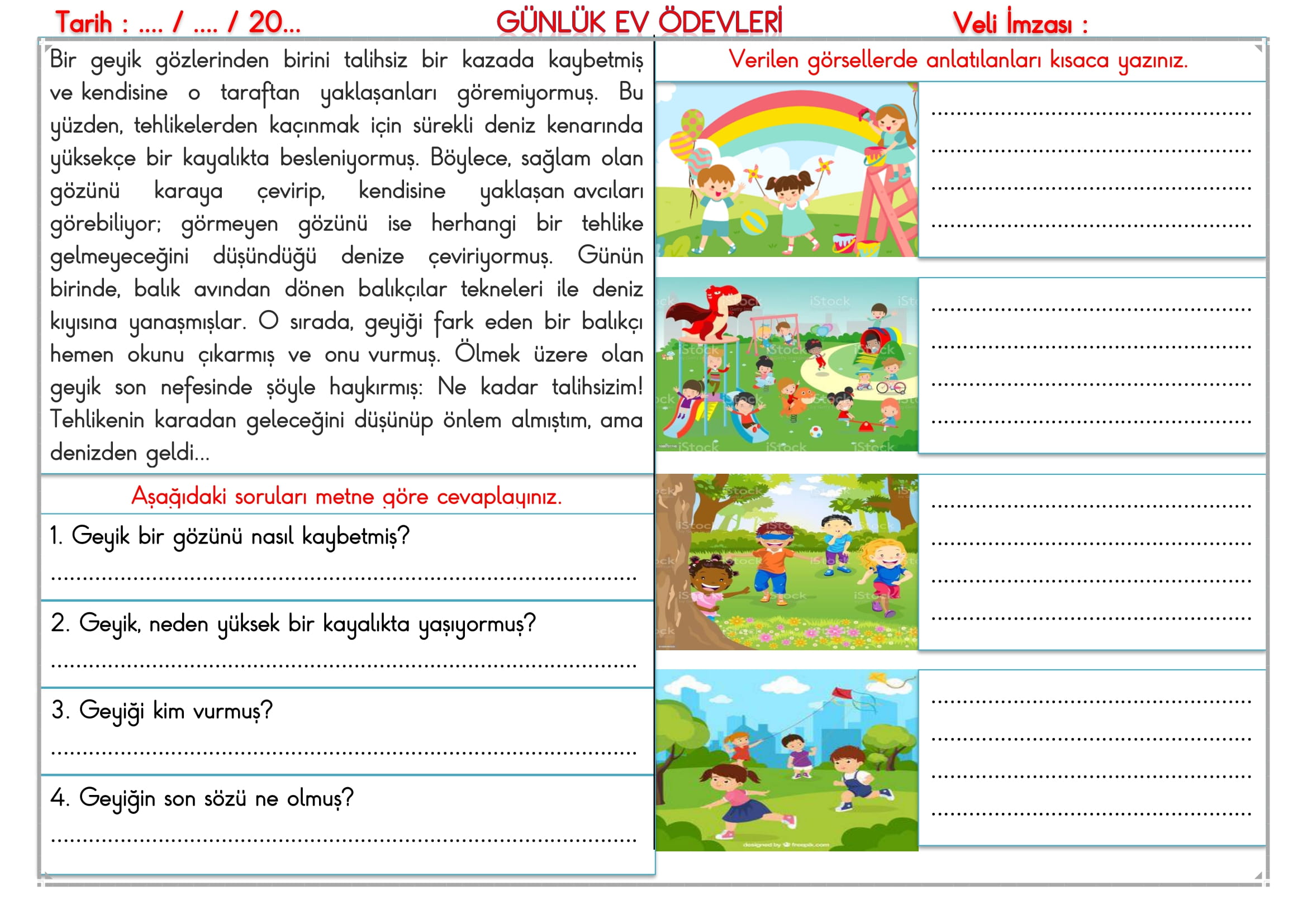2. Sınıf - 03 Ekim 2025 Günlük Ev Ödevleri