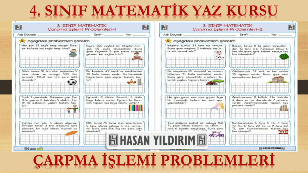 4. Sınıf Matematik Yaz Kursu - Çarpma İşlemi Problemleri (3. Sınıf Tekrarı)