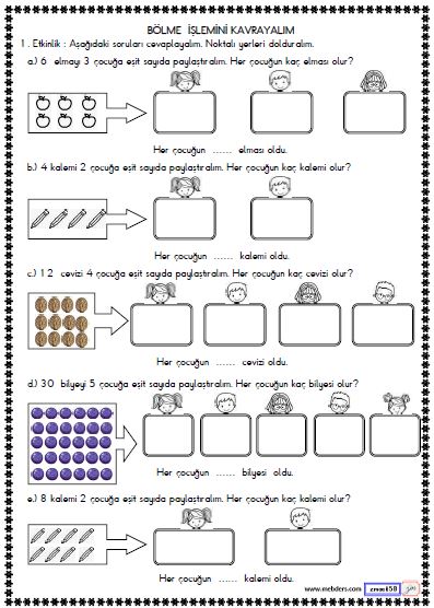 2. Sınıf Matematik Bölme İşlemini Kavrayalım Etkinliği 5