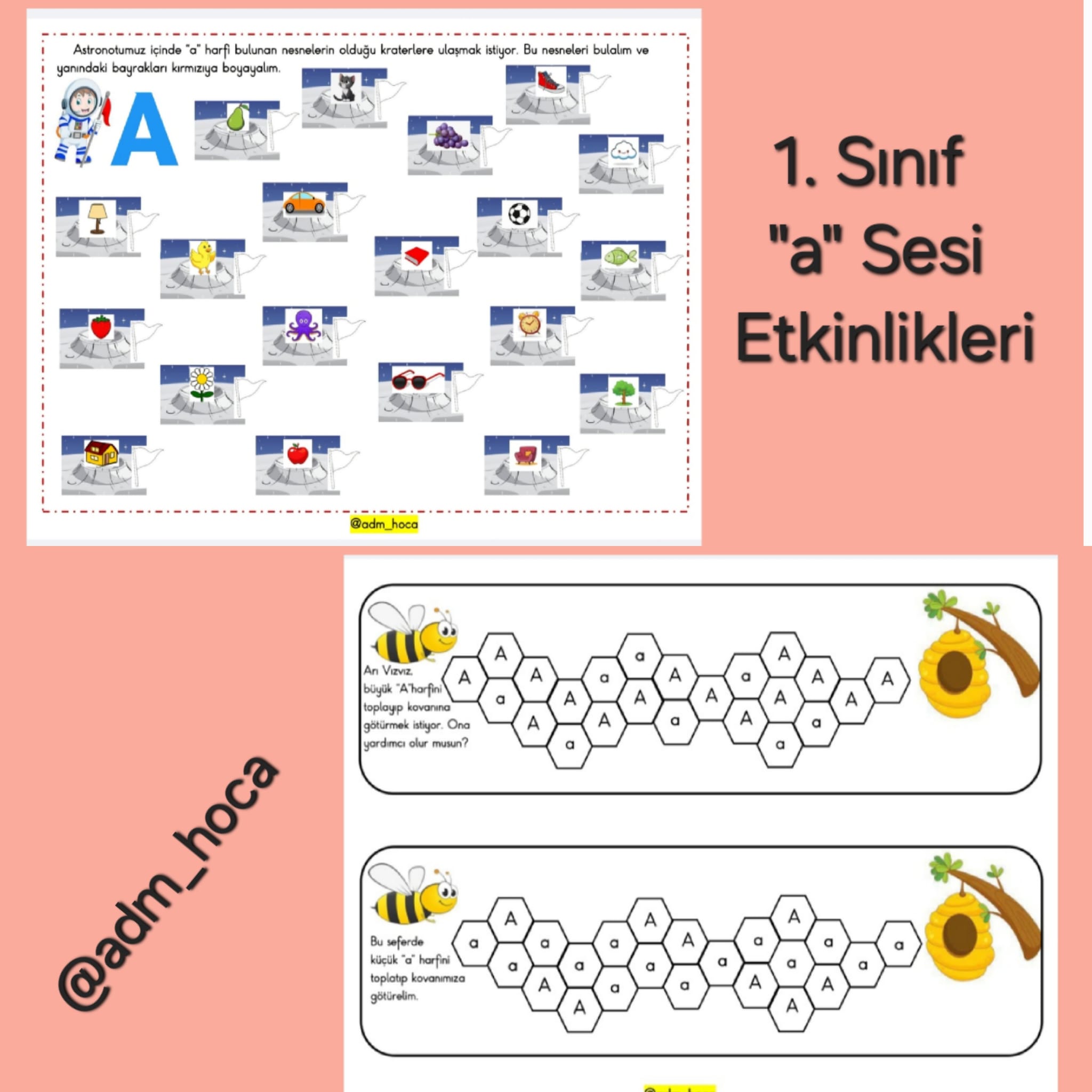 1. Sınıf İlk Okuma Yazma A Sesi Etkinlik ve Boyama