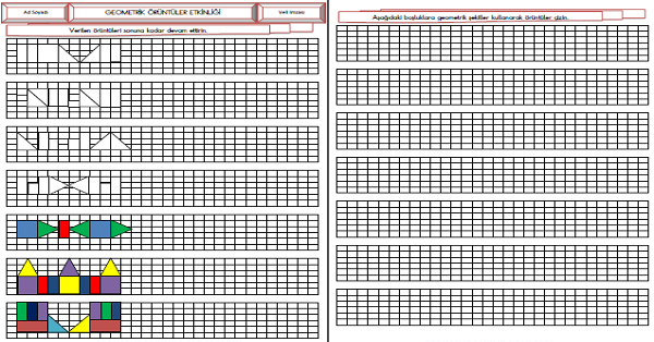3. Sınıf - Matematik Geometrik Örüntüler Etkinliği