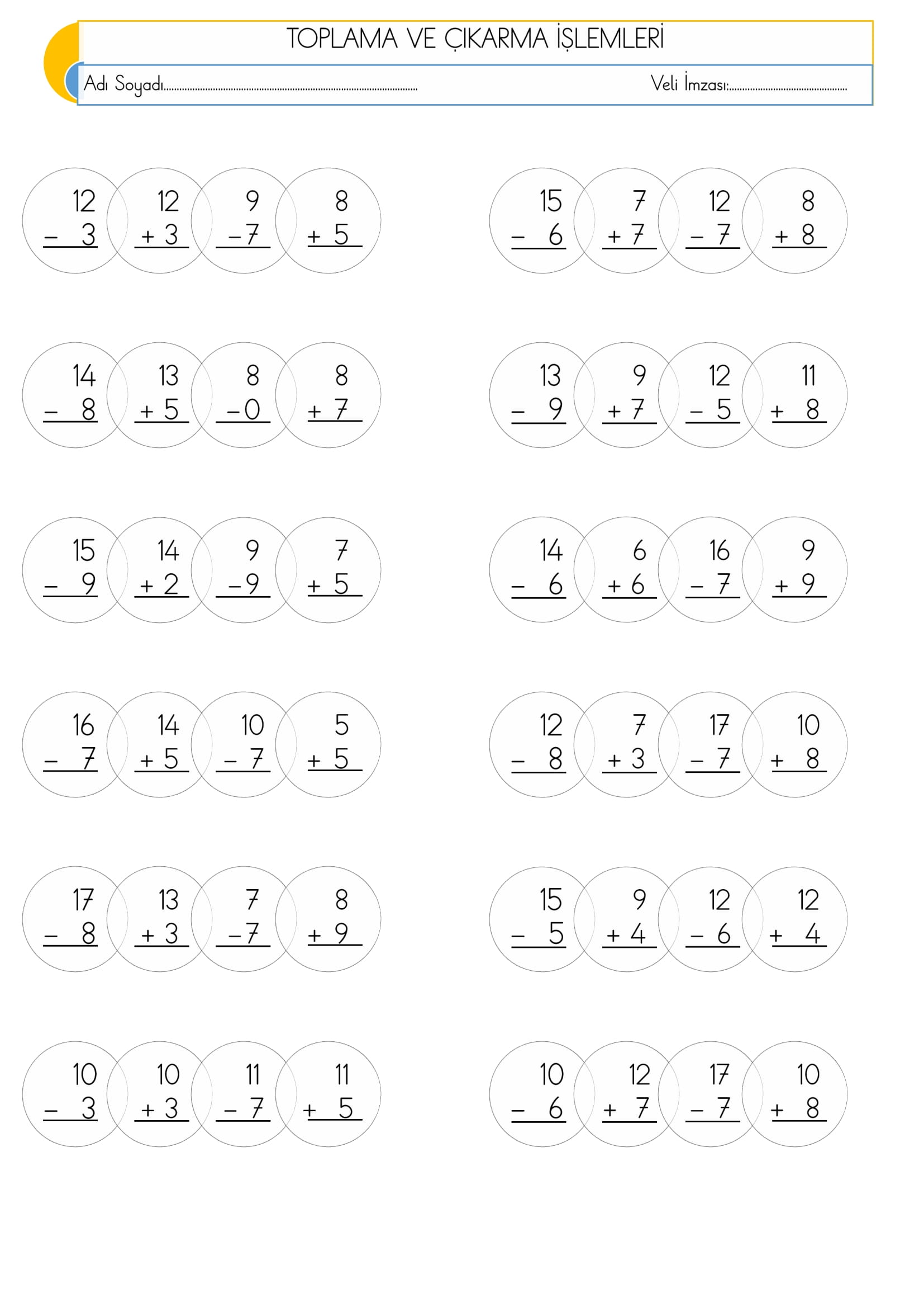 1. Sınıf Matematik Toplama ve Çıkarma İşlemi 6