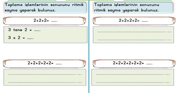 2. Sınıf Matematik Çarpma İşlemi Etkinliği-3