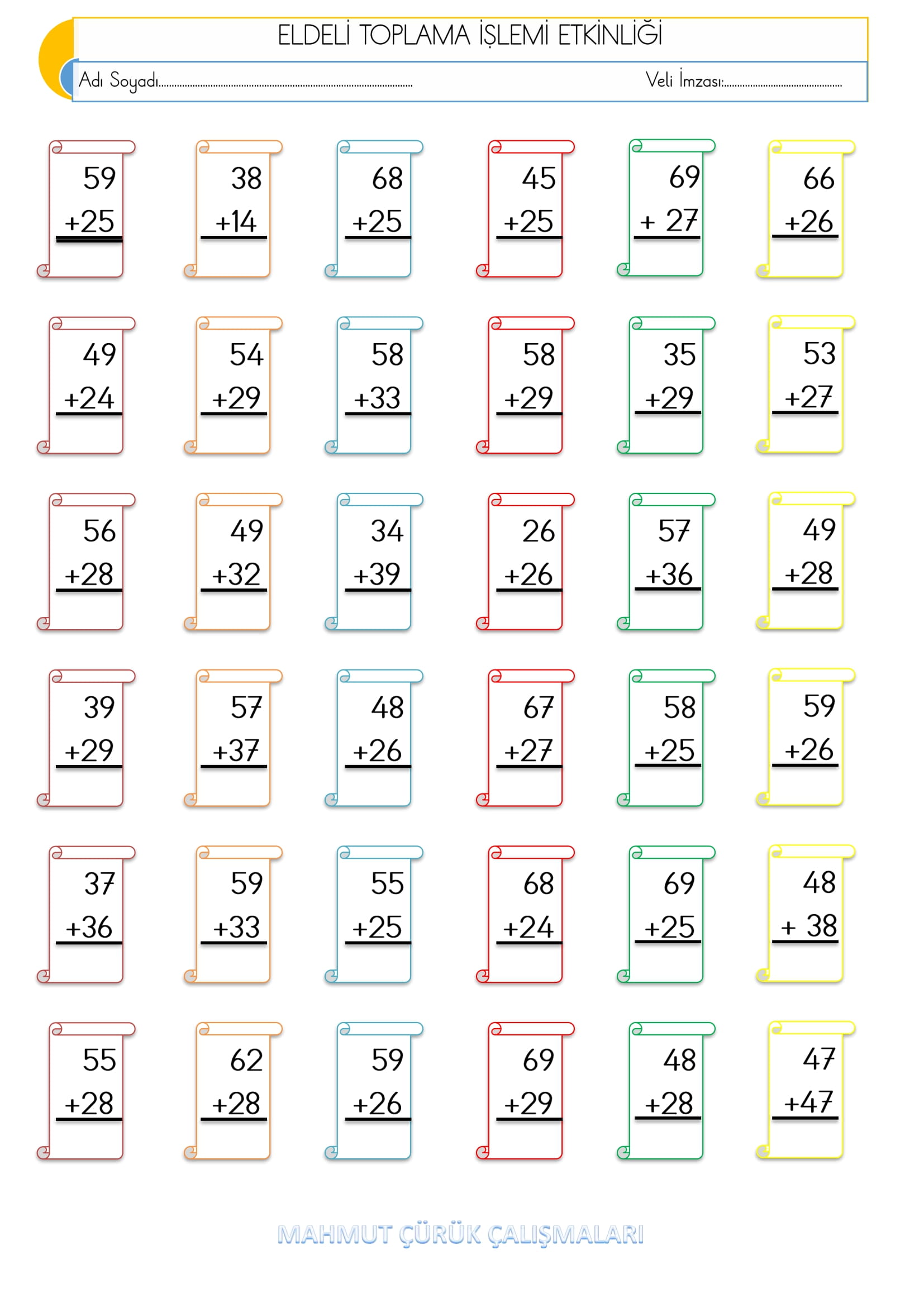 2. Sınıf - Matematik - Eldeli Toplama İşlemleri - 1