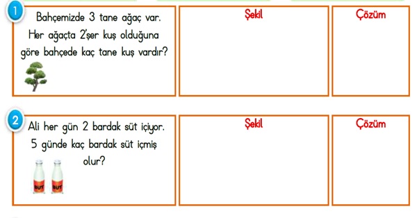 2. Sınıf Matematik Çarpma İşlemi-Problemler-1