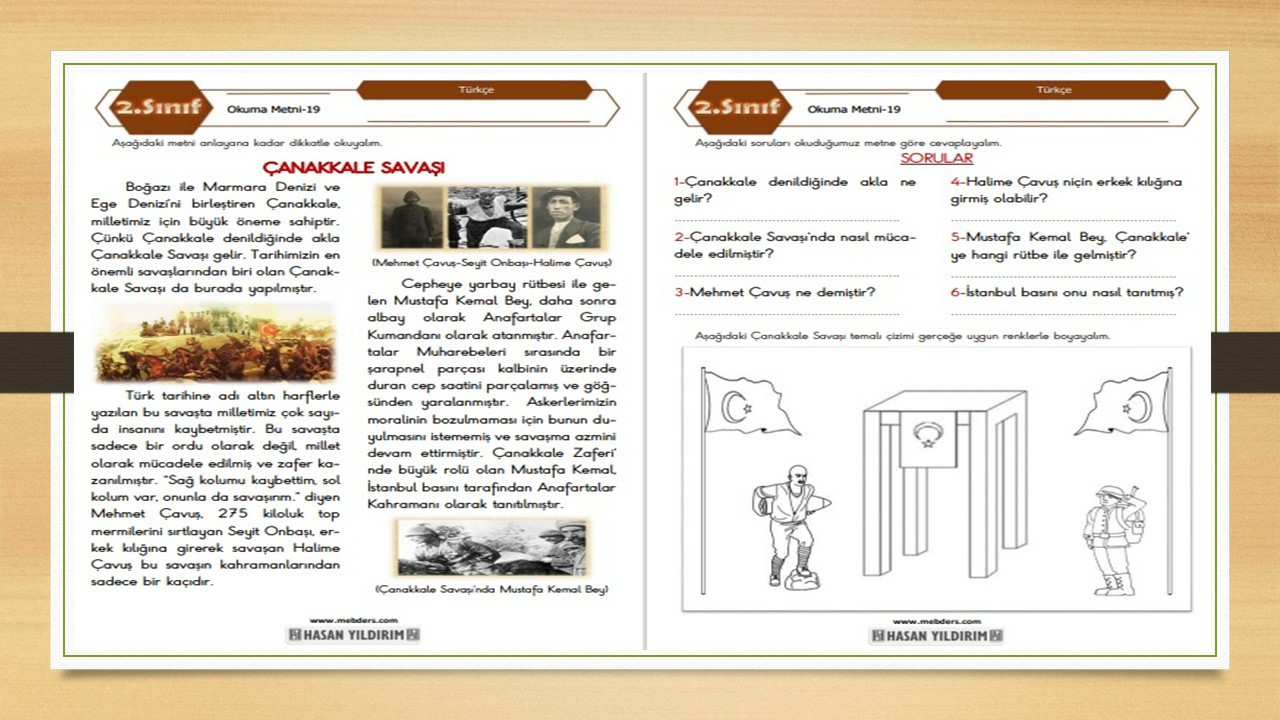 2. Sınıf Türkçe Okuma Metni-19 (Çanakkale Savaşı)