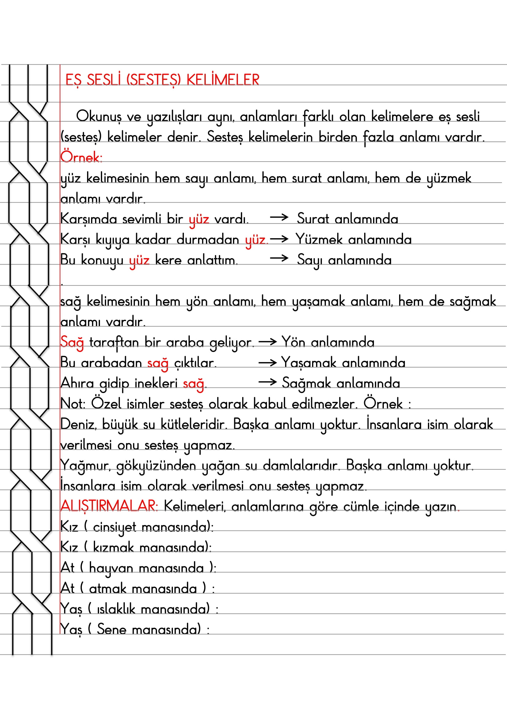 4. Sınıf - Türkçe Eş Sesli (Sesteş) Kelimeler Konu Anlatımı