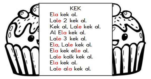 1. Sınıf İlk Okuma Yazma (K-k Sesi) Kek Katla Aç Oku Etkinliği