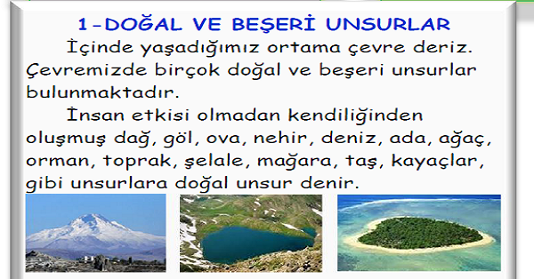 4. Sınıf Sosyal Bilgiler Yaşadığımız Yer Ünite Özeti