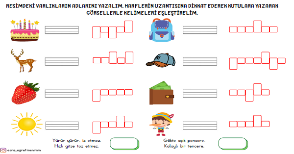1. Sınıf İlk Okuma Yazma P-p Sesi Görselleri Yazma-Harf Uzantısı Etkinliği