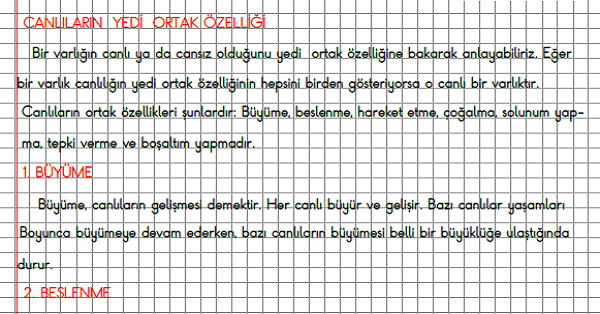 3. Sınıf Fen Bilimleri Canlıların Yedi Ortak Özelliği Konu Anlatımı
