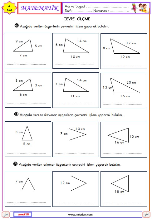 4. Sınıf Matematik Çevre Ölçme Etkinliği 15