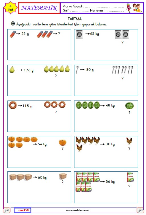 3. Sınıf Matematik Tartma Etkinliği 4