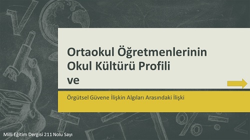 Ortaokul Öğretmenlerinin Okul Kültürü Profili makale sunusu