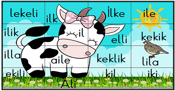 1. Sınıf İlk Okuma Yazma (İ-i Sesi) Puzzle Çalışması-Renkli ve Renksiz