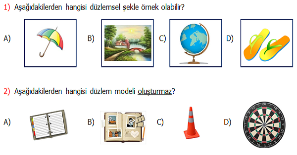 4. Sınıf Matematik Düzlem ve Düzlemsel Şekil Etkinliği
