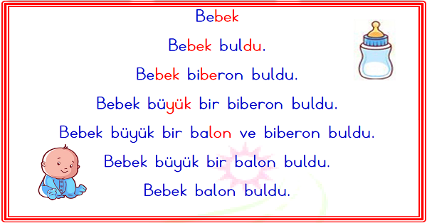 1. Sınıf İlk Okuma Yazma (B-b) Karesel Okuma Metinleri