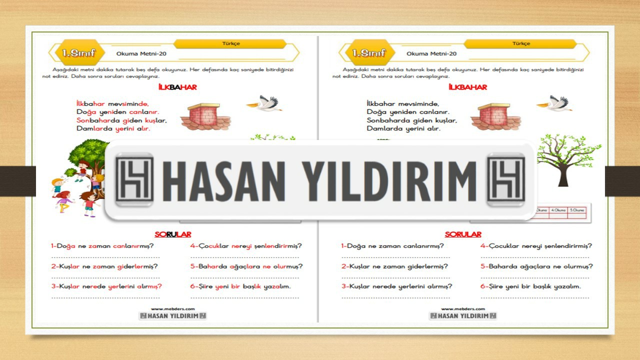 1. Sınıf Türkçe Okuma Metni-20 (İlkbahar)