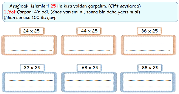 4. Sınıf Matematik Kısa Yoldan Çarpma İşlemi-6