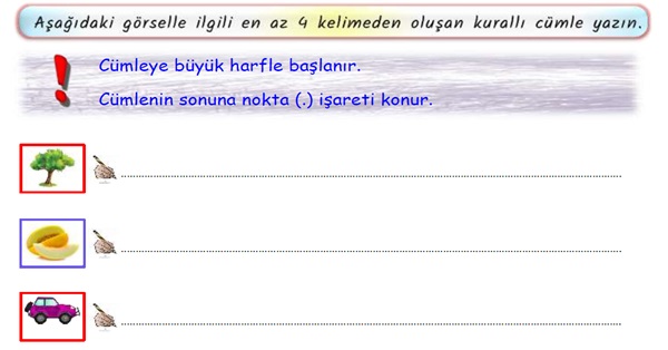 2. Sınıf Türkçe Kurallı ve Kuralsız Cümleler Etkinliği -5