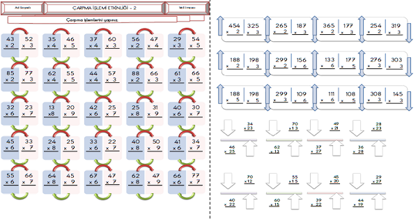 3. Sınıf - Matematik Çarpma İşlemi Etkinliği-22