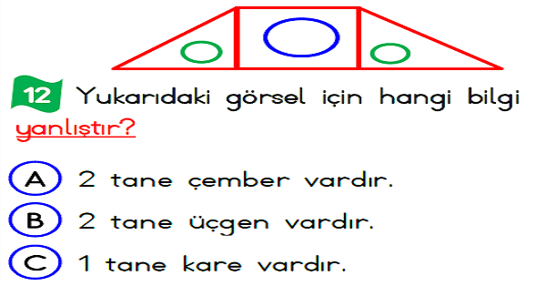 1. Sınıf Matematik Geometrik Şekiller Yaprak Test