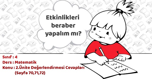 4. Sınıf Matematik 2.Ünite Değerlendirme Cevapları