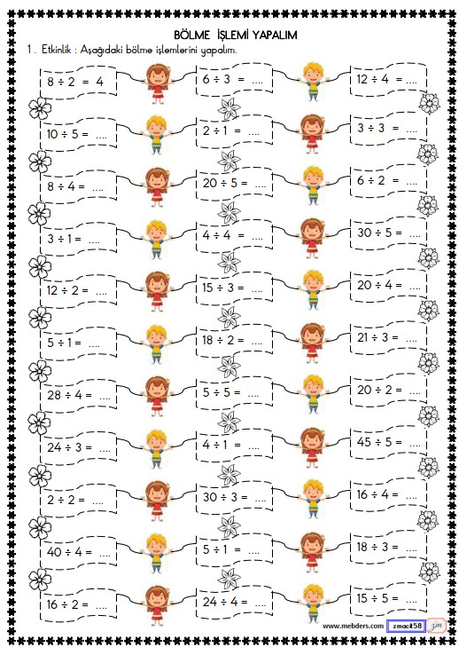 2. Sınıf Matematik Bölme İşlemini Kavrayalım Etkinliği 17