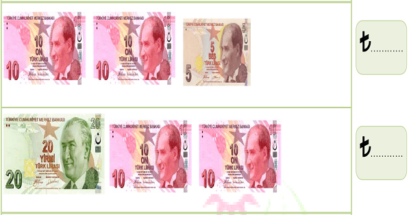 1. Sınıf Matematik Paralarımız (Kes-Yapıştır) -3