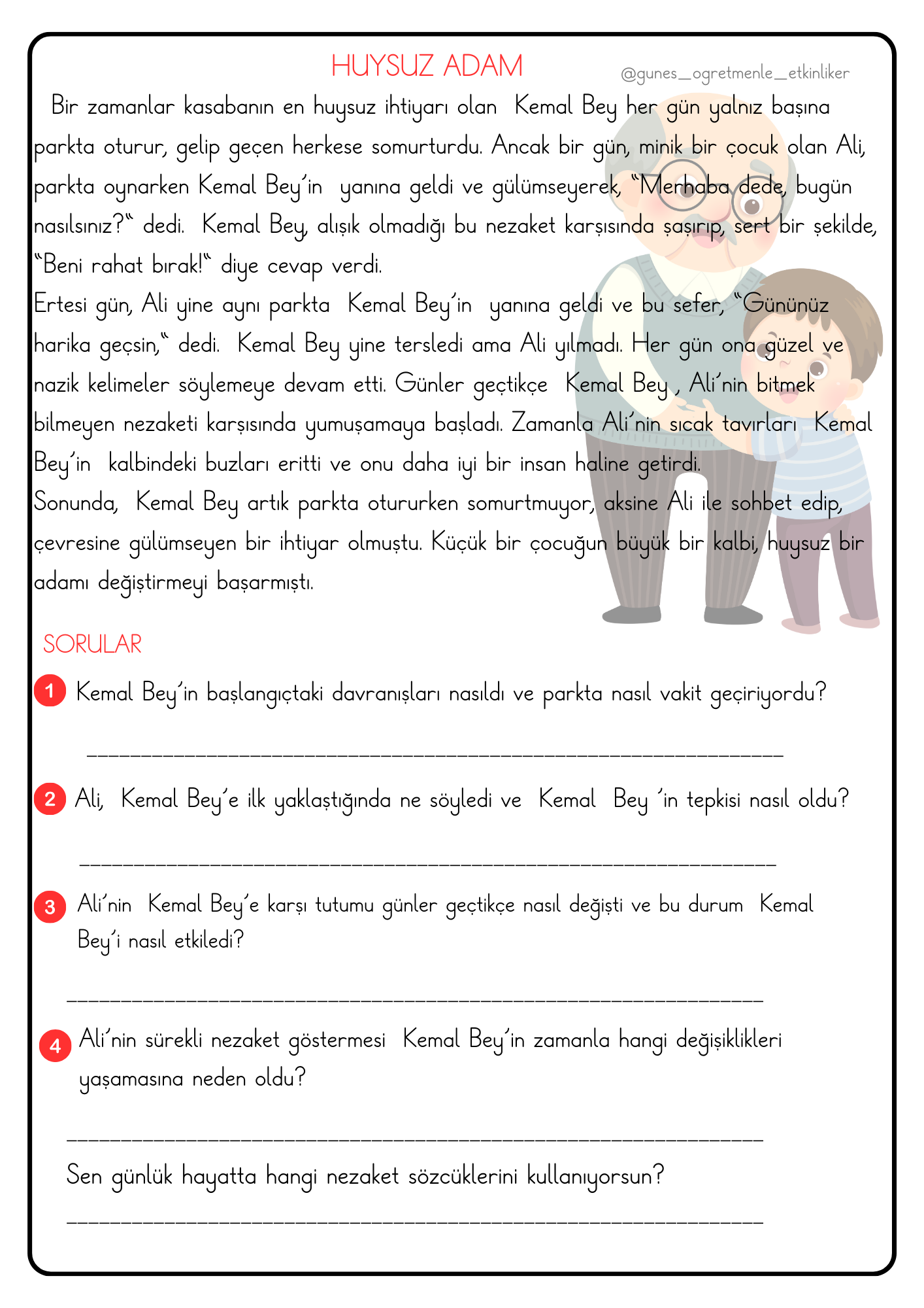 1. Sınıf Okuduğunu Anlama ve Kurallı Cümle Oluşturma