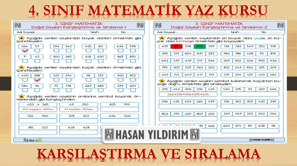 4. Sınıf Matematik Yaz Kursu - Karşılaştırma ve Sıralama (3. Sınıf Tekrarı)