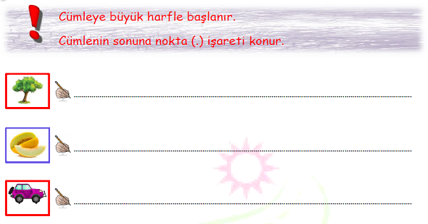 1. Sınıf Türkçe Cümle Bilgisi-2