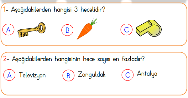1. Sınıf Türkçe Hece Yaprak Test-1
