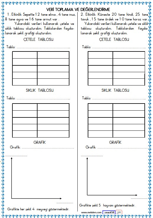 3. Sınıf Matematik Veri ve Tablo Etkinliği 2
