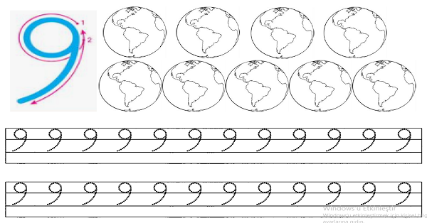 1. Sınıf Matematik (9 Rakamı) Dokuz Rakamı