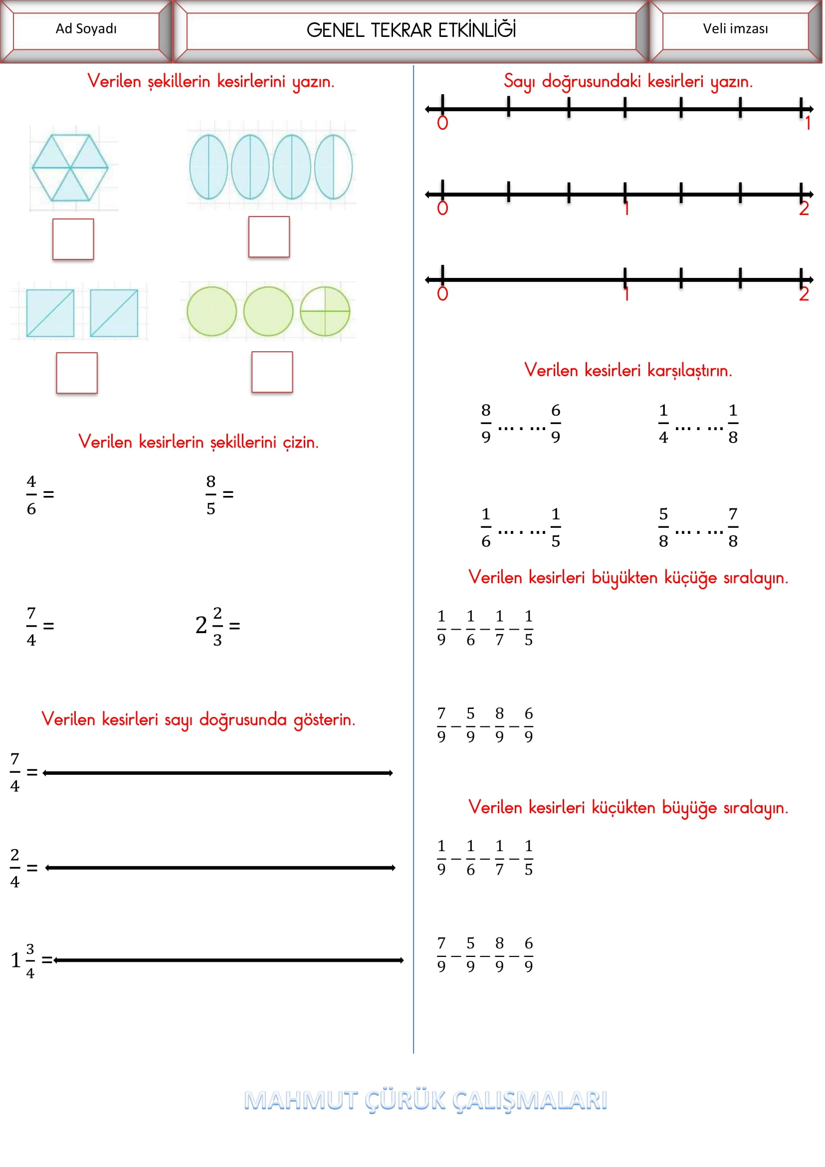 4. Sınıf - Matematik Genel Tekrar 1