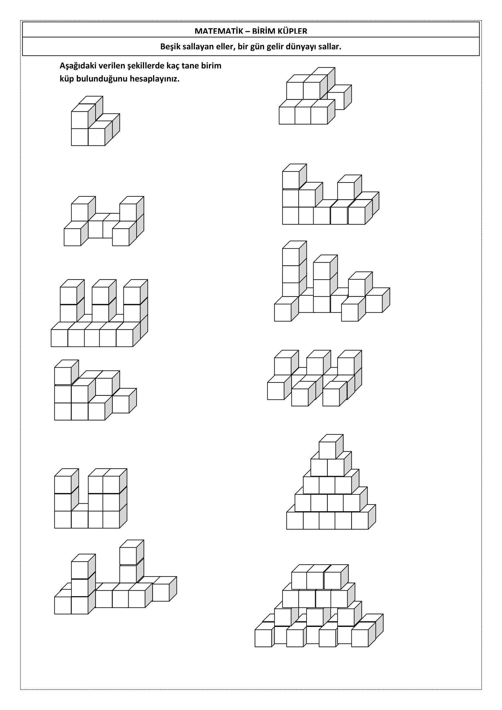 4. Sınıf Matematik Birim Küpler-1
